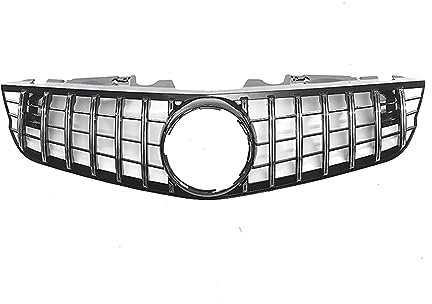 Kühlergrill für Mercedes-Benz R230 SL-Klasse 2009-2012 GT-Stil, Schwarz / Silber