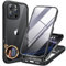 Miracase Glas Serie für iPhone 16 Pro Max Hülle, [Zauberhafte Kamerasteuerung & 360 Militärschutz], vollständiger Kameraschutz Handyhülle, sturzsicher, stoßfest, iPhone 16 Pro Max Case, Schwarz