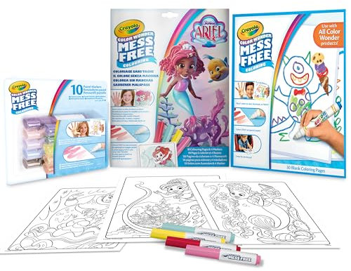 CRAYOLA - Color Wonder, Set Commodité Couleur Sans Tache, Thème Ariel, Activité Créative pour Enfants, âge 3,4,5 Ans, 7504