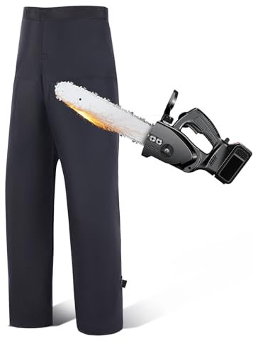 SFBOHEM Chainsaw Protective Pants for Forestry Work - Chainsaw-Resistant Trousers with CE Certification, Lightweight Polyester/PE Material (Black/red)(Black,Medium)