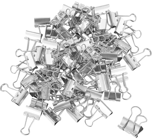 80 Stück Foldback Klammern 19mm, Klammern Metall, Büroklammern Heftklammern Clips für Tüten, Der Klemmen Kann Als Musterbeutelklammern Büroklammern Groß Musterklammern, Silber