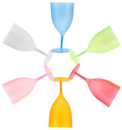 iplusmile 6 Pezzi Bicchiere da vino pasquale bicchieri bicchiere da cocktail in plastica calici d'epoca tazze da festa tazza da cocktail per feste calici in colorato di vino