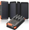 Bilivein Solaire Batterie Externe 25000mAh – Chargeur Solaire Power Bank sans Fil avec 3 Câbles et 4 Panneaux Solaires - 20W Charge Rapide PowerBank avec USB C - Lampe de Poche pour l'extérieur