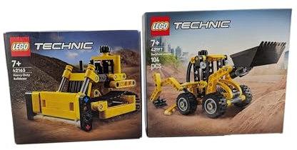 Lego® Technic Bundle: 42163 - Bulldozer a carico pesante & 42197 - Set 2 in 1 per appassionati di tecnologia