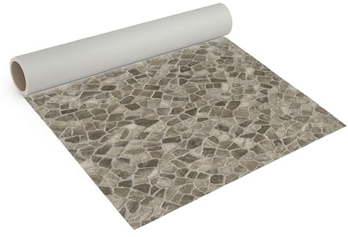 Internethandel Pfordt CV Bodenbelag Bruchstein Grau 850x200 cm | PVC Boden in Bruchstein-Optik für Wohnzimmer, Schlafzimmer, Flur und Küche, 1,5 mm Gesamtdicke und Nutzungsklasse 21