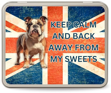 British Bulldog Retro Sweet Tin, Sweets Gift Box, Get Well Soon Gift, Thank You Gift, Birthday Gifts, for Women, Men, and Colleagues, Reusable Tin Filled with 700g of Retro Sweets
