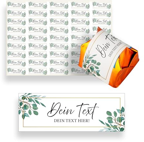 Pralinenaufkleber selbst gestalten – 45 Küsschen Pralinen Aufkleber personalisiert mit Text – Gastgeschenke an Hochzeit, Geburtstag – (Motiv 1)
