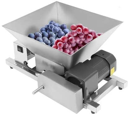 SenhE Elektrische Obstmühle 4L Obsthäcksler, 60W Edelstahl Maischemühle Kommerzielle Obstpresse, Einfache Bedienung für die Verarbeitung in der Küche oder im Gewerbe