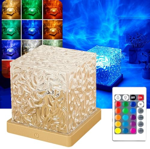 Magical Northern Lights for Your Room - Aurora Night Light Projector, 16 Colors & Rotating Water Ripple Effects, Remote Control LED Ambient Light for Party, Home Decor (Rechargeable Version)