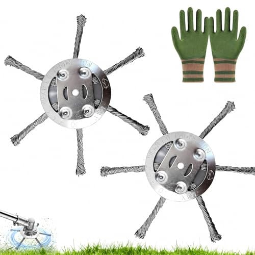 Brosse de Désherbage pour Débroussailleuse - Lot de 2 Alésage 5,5 mm | Brosse Professionnelle Anti Mauvaises Herbes pour Jardin Pelouse Tondeuse Nettoyage Rapide et Durable