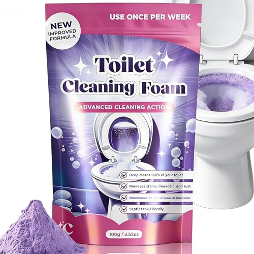 Strong Toilet Cleaner: Foaming Powder Bowl Cleaner, Removes Limescale & Stains in 20 Min, Action for Sparkling Clean Toilets (1PCS)