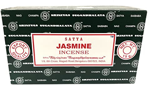 Sai Baba NAG Champa kadzidełka jaśmin, każdy po 15 G, 1 pudełko z 12 opakowań