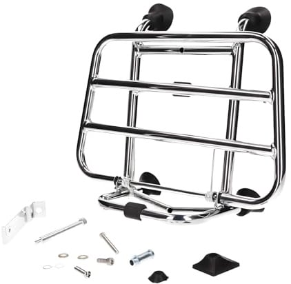 Gepäckträger Chrom vorn für Vespa Primavera, Sprint 50-125ccm (2013-) | Klappbar, Befestigung mit 4 Saugnäpfen, OEM 91440 1B000832 7676597 kompatibel mit Vespa Sprint 3 V 125