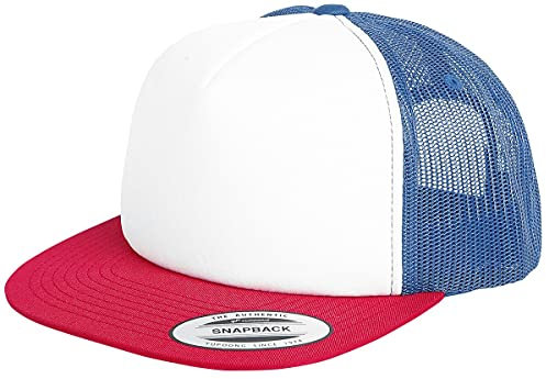 Flexfit Uni 6005FW-Foam Trucker with White Front Cap, red/wht/royal, one Size
