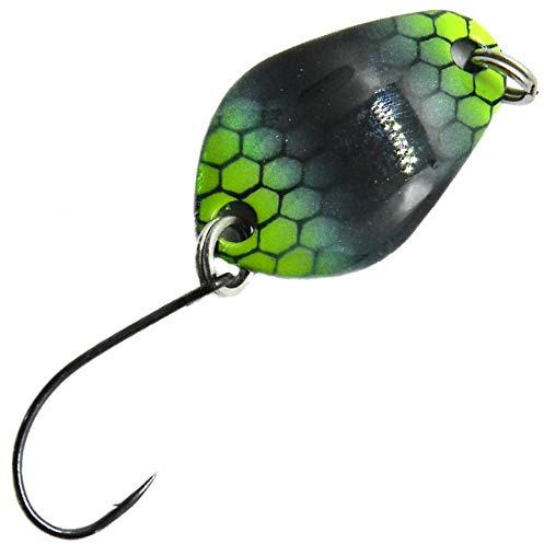 Paladin Trout Spoon 2,1g Forellenblinker, Farbe:Fluo-grün/schwarz-Glitter