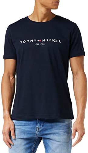 Tommy Hilfiger T-Shirt Homme Manches Courtes Core Tommy Logo Encolure Ronde, Bleu (Sky Captain), XXL