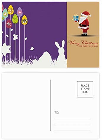 Oster-Postkarten-Set mit violettem Schmetterling, Weihnachtsmann, 20 Stück