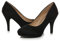 AJVANI high mid Heel Smart Work Evening Party Platform Court Shoes Pumps Size 3 36 Black Suede