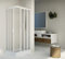 Box doccia scorrevole in acrilico e pvc bianco h.185cm due lati angolare LUCY (80x120cm)