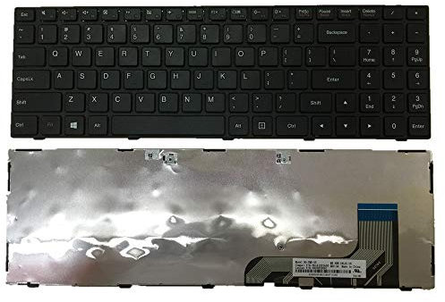 fqparts Replacement Clavier d'ordinateur Portable pour for Lenovo pour IDEAPAD 100-15IBD 100-15IBY Noir États-Unis Version Deuxième Style Câble Court avec la Touche de Fonction Orange
