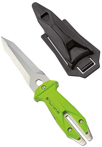 Salvimar Goemon, Coltello subacqueo Unisex Adulto, Verde, 19,5 cm
