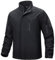 TACVASEN Herren Übergangsjacke Softshell Jacket Atmungsaktiv Winddichte Outdoorjacke Funktionsjacke mit Tasche (L, Schwarz)
