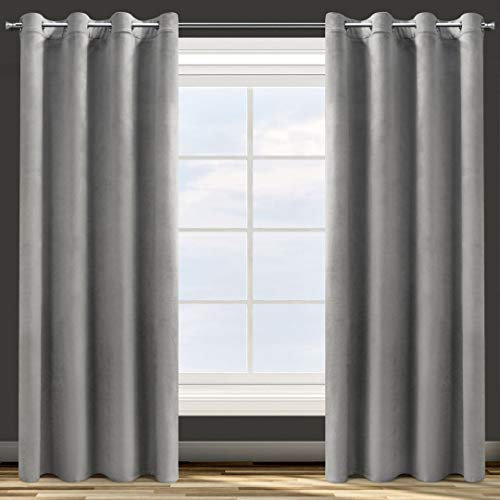 Eurofirany ROSA Vorhang Samt Velvet Ösen -1 STK. Weich Edel Gardine 200g/m² Elegant Glatt Einfarbig Flauschig Modern Klassisch Wohnzimmer Schlafzimmer, 140x250 cm, Stahl