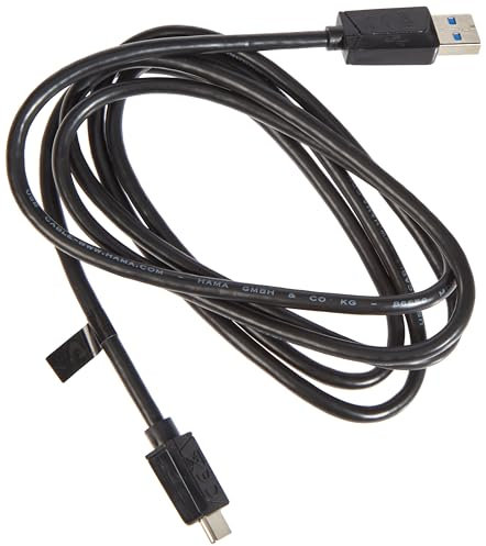 Hama USB-C Kabel 1,50 m - Ladekabel A auf C, Typ C Datenübertragung 5 Gbit/s, Datenkabel 3.2 für PC, Laptop, Tablet, Handy, Game Controller - Schlankes Steckergehäuse, Schwarz