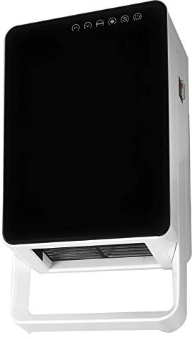 LED Fan Heater Fashionable Glass Touch Remote Control With Towel Rail Downflow IP 22 Water Splash Proof Wall Mounted 2 Heat Settings Bathrooms Kitchen Laundry, Utility Rooms 2kw, Energy A+