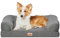 BEDSURE orthopädisches Hundebett große Hunde - Hundesofa mit eierförmiger Kistenschaum, kuschelig Schlafplatz in Größe 71x58 cm, waschbare Hundesofa, grau
