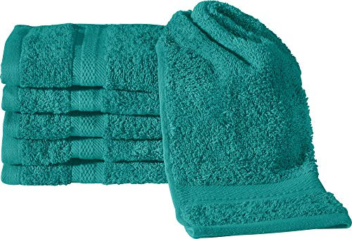 REDBEST Gästetuch 6er-Pack Chicago smaragdgrün Größe 30x50 cm - saugstark, strapazierfähig, ideal für Reisen, Sport (weitere Farben)