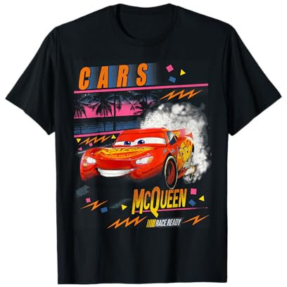 Disney Pixar Cars Lightning McQueen Palm Tree Sunset T-Shirt