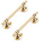 CcHhyyt 2 Pack Self-Stick Cabinet Handle Metal Drawer Pull Helper with Adhesive Sliding Door Handle Stick On Handle for Refrigerators Wardrobes Windows Peel and Stick Knob (128 mm Hole Center, Gold)