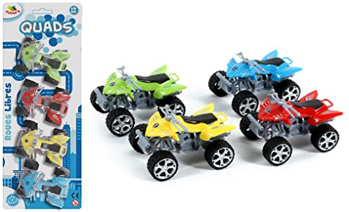 FLYPOP'S - Mini Quad - Mini Fahrzeug - 028990LIN - Mehrfarbig - Kunststoff - Freilauf Fahrzeug - Miniatur - Auto - Kinderspielzeug - 7 cm x 4 cm - Ab 3 Jahren