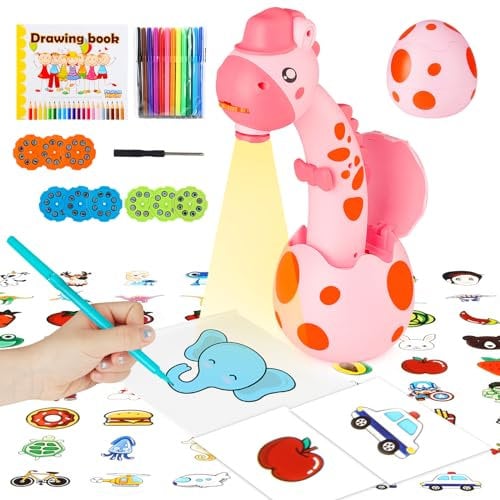 KETIEE Projecteur Dessin Enfant - Projecteur de Traçage et de Dessin,Table de Dessin Projector avec Projecteur Intelligent,Jouet de Tableau de Dessin Projection pour Enfants 3+ Ans (Rose)