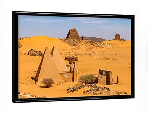 artboxONE Poster mit schwarzem Rahmen 18x13 cm Architektur Pyramiden bei Meroe im Sudan - Bild Pyramide meroe nubien