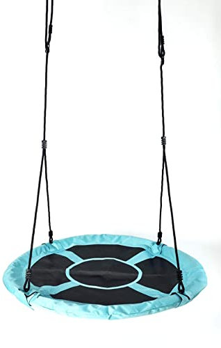 Nestschaukel 110 cm Garten-Schaukel Rundschaukel Tellerschaukel bis 150kg (EISBLAU)