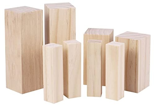 Qeunrtiy 8 StüCke NatüRliche Schnitzholzrohlinge Lindenholz, Balsaholz, Unbehandelt, für Kinder, Erwachsene, Basteln, DIY Schnitzen