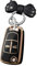 HIBEYO Coque de Protection pour clé de Voiture Opel - en Silicone - pour Opel Corsa Astra Vectra Zafira Adam Insignia Mokka - avec Porte-clés - Noir