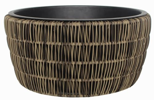 TrendLine Polyrattan Schale Ø 44 x 21 cm mit Einsatz Gartenfiguren & Verzierungen