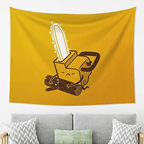 DMORJ Cute Crying Chainsaw Tapestry =>> Horizontal Wall Hanging Bedroom Living Room Fabric Home Decoration Aesthetic 80*60 Inch