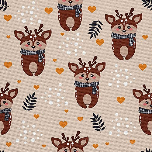 HEKO PANELS Stoff Oxford Wasserdichte Meterware Canvas-Stoff Polyester Stoff Zum Nähen Nähstoffe Dekostoffe Wasserabweisend Blickdicht Hirsche 3 Meter 155 x 300 cm
