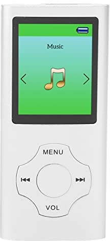MP3-Player, Tragbarer Musik-Player mit 1,8-Zoll-LCD-Bildschirm, Unterstützt die von FM-Radio, Unterstützt MP3, WMA, FLAC, APE, AAC, OGG, ACELP (Silber)