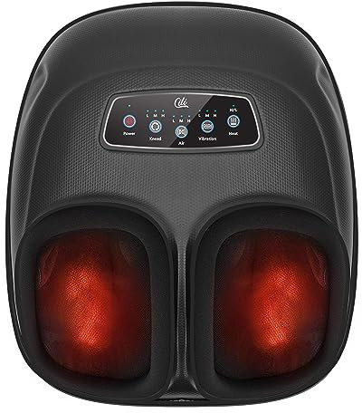 CILI Appareil de massage Shiatsu pour les pieds, masseur électrique chauffant pour fasciite plantaire, compression des vibrations, manchon amovible, jusqu'à la taille 13, cadeaux de Noël pour homme et