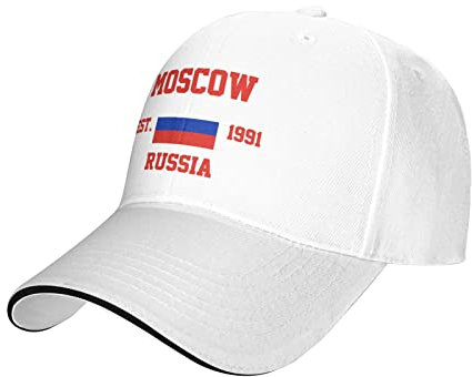 BAAROO Russia Est.1991 Moskau Mesh Baseballkappe für Laufen, Outdoor Reisehüte, Sommer Kappen, Verstellbare Sommermützen, Weiß, #605, M/One Size, #605, Talla única-M, #605, Taille unique-M