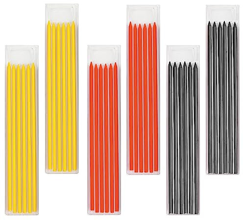 36 Pièces 2.8mm HB Recharges de Graphite Crayons de Charpentier, Réutilisables Résistantes à Rupture Recharges de Porte-Mine de Charpentier d'argent