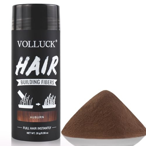 VOLLUCK Streuhaar, Langanhaltend Haarpuder Frauen Männer, Natürlich Haarverdichtung Ansatzpuder Haarprodukte fur Haarausfall 28 g (auburn)