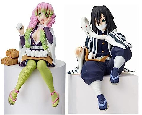 Tongyundacheng 2 Stück Figuren Kanroji Mitsuri Iguro Obanai Nudelstopper Figur Kimetsu No Yaiba PVC Anime Charakter Modell Statue Ornamente Sammlung Geschenke