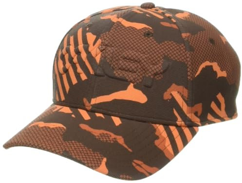 Oakley Herren 6 Panel Stretch Hut Relief, Orange Streifen-/Grip Camo, L