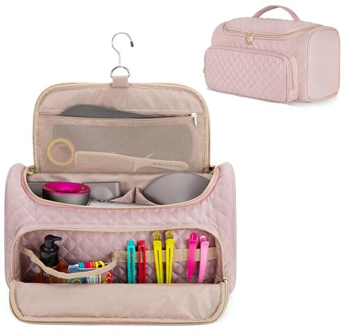 Fasrom Reisetasche Compatible with Dyson Airwrap, Zubehörtasche Haartrocknerhalter für Airwrap Complete und Haartypen Styles, Shark FlexStyle Air Styling & Drying System HD430/HD435, Rosa
